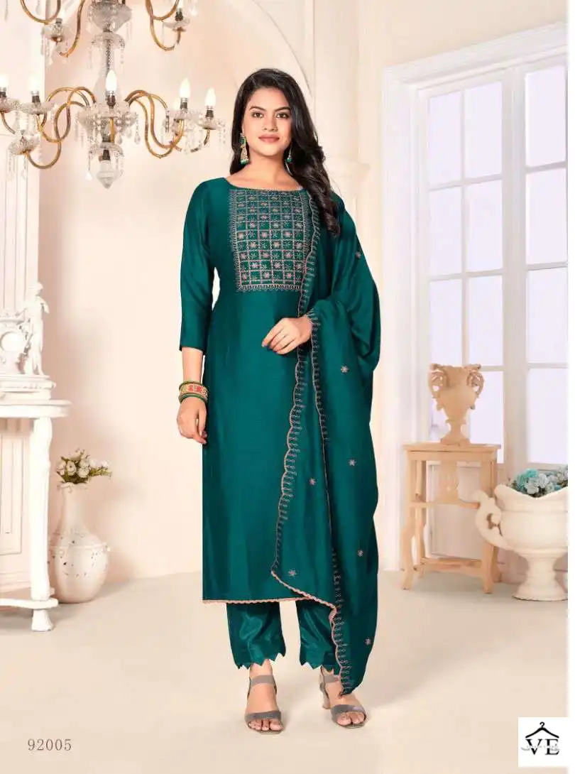 Vishnu Impex Rose Gold Vol 2 Vichitra Silk Wholesale Salwar Suit Catalog — Wholesale Salwar Suits, MPA wholesale from Surat - Gallery Image 5