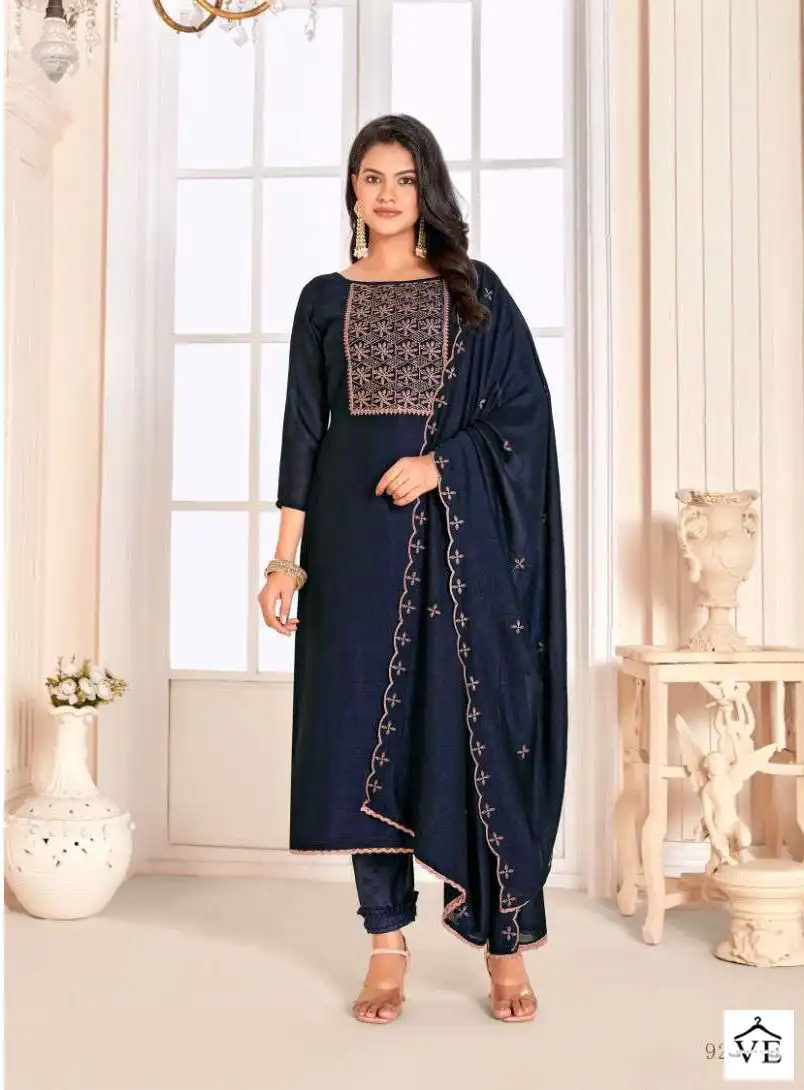 Vishnu Impex Rose Gold Vol 2 Vichitra Silk Wholesale Salwar Suit Catalog — Wholesale Salwar Suits, MPA wholesale from Surat - Gallery Image 6
