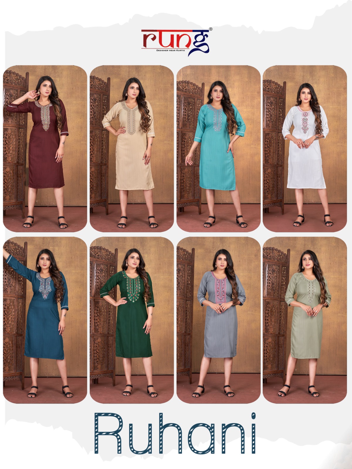 Rung Ruhani Heavy Wiving Linning Rayon Wholesale Kurtis Catalog — Wholesale Kurtis, MPA wholesale from Surat — view 9