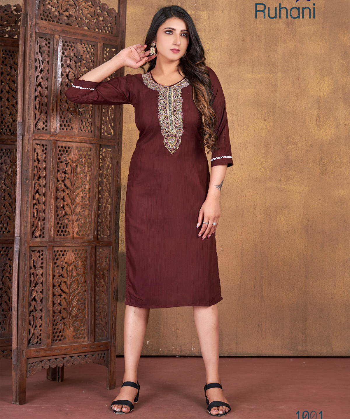 Rung Ruhani Heavy Wiving Linning Rayon Wholesale Kurtis Catalog — Wholesale Kurtis, MPA wholesale from Surat — view 1