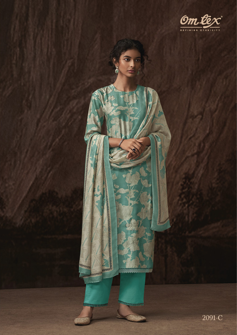 Omtex Ruhi Muslin Wholesale Designer Salwar Suit Catalog — Wholesale Salwar Suits, MPA wholesale from Surat - Gallery Image 3