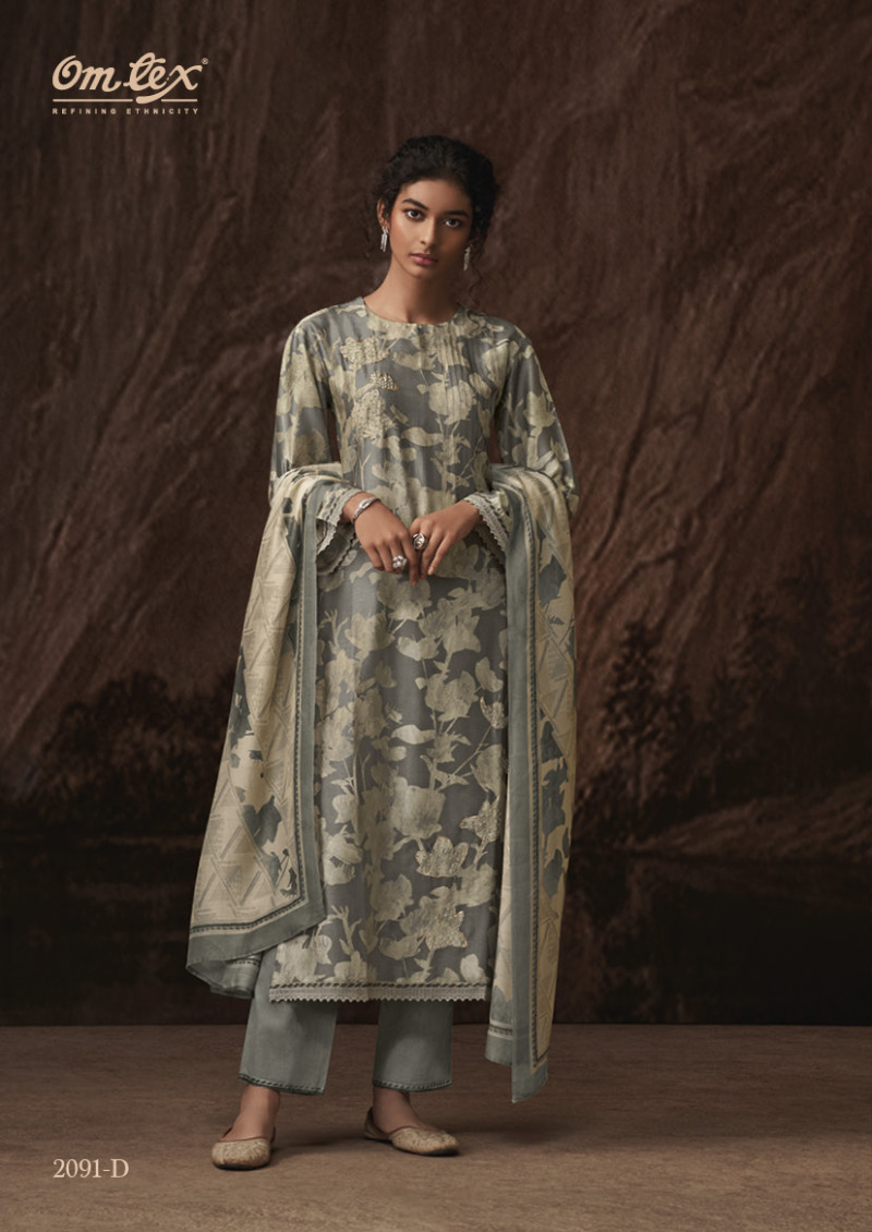 Omtex Ruhi Muslin Wholesale Designer Salwar Suit Catalog — Wholesale Salwar Suits, MPA wholesale from Surat - Gallery Image 4