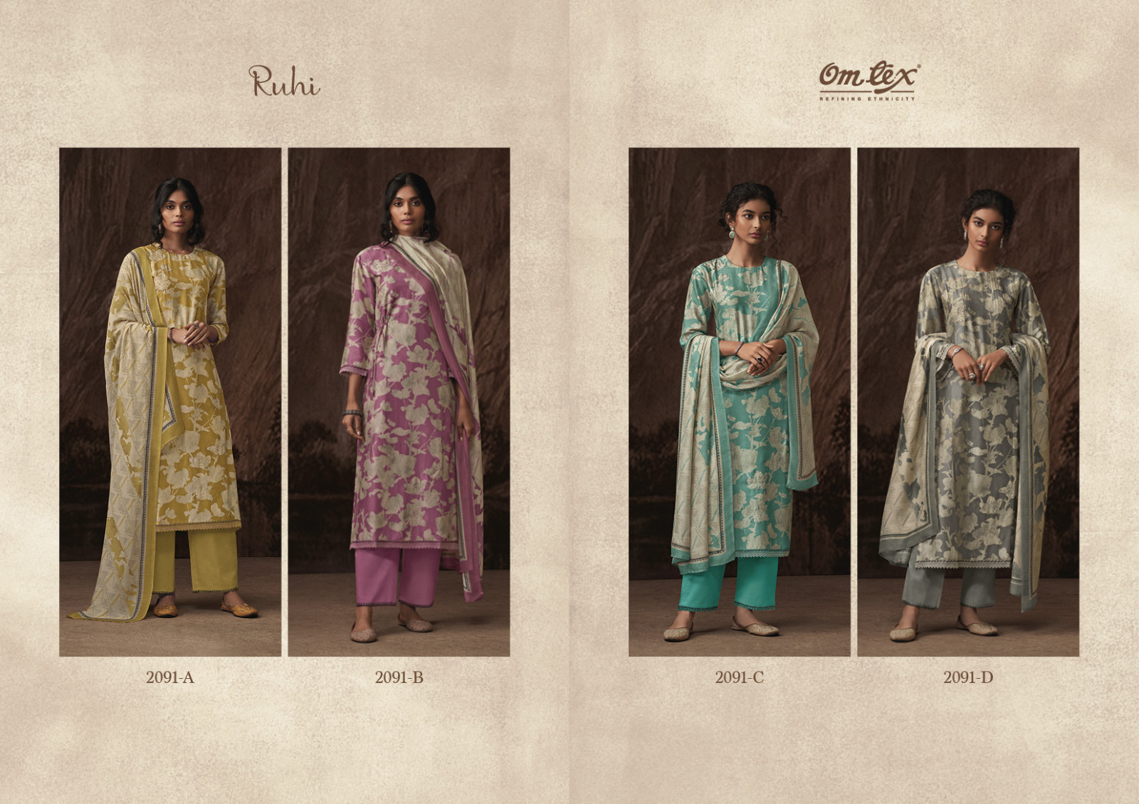 Omtex Ruhi Muslin Wholesale Designer Salwar Suit Catalog — Wholesale Salwar Suits, MPA wholesale from Surat — view 5
