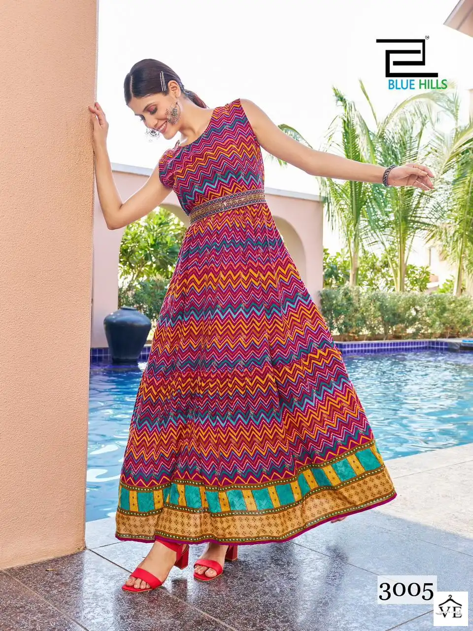 Blue Hills Rakhsha Bandhan Vol-3 Rayon Wholesale Long Gown Catalog — Wholesale Kurtis, MPA wholesale from Surat - Gallery Image 3