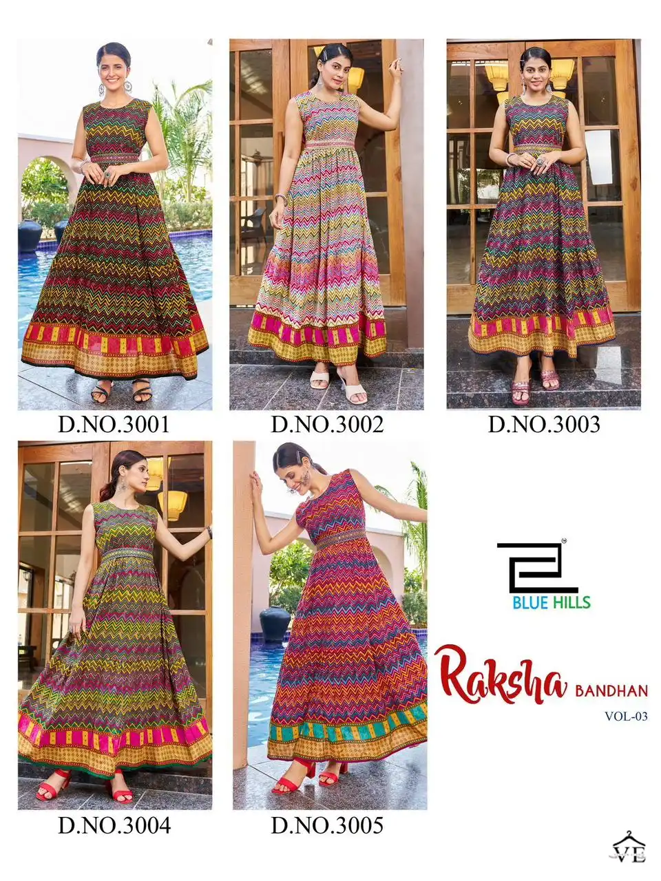 Blue Hills Rakhsha Bandhan Vol-3 Rayon Wholesale Long Gown Catalog — Wholesale Kurtis, MPA wholesale from Surat — view 8
