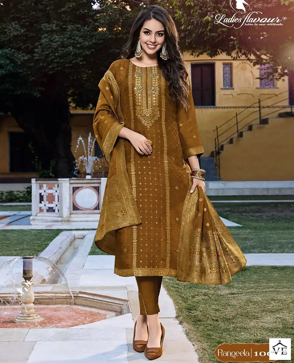 Ladies Flavour Rangeela Pure Dolla Viscose Jaquard Wholesale Readymade Salwar Suit Catalog — Wholesale Salwar Suits, MPA wholesale from Surat — view 1