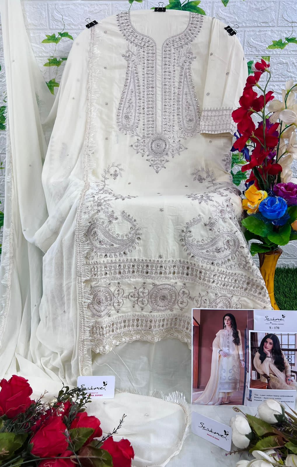 Serene S 170 Lawn Cotton Wholesale Pakistani Salwar Suit Catalog — Wholesale Salwar Suits, MPA wholesale from Surat - Gallery Image 3