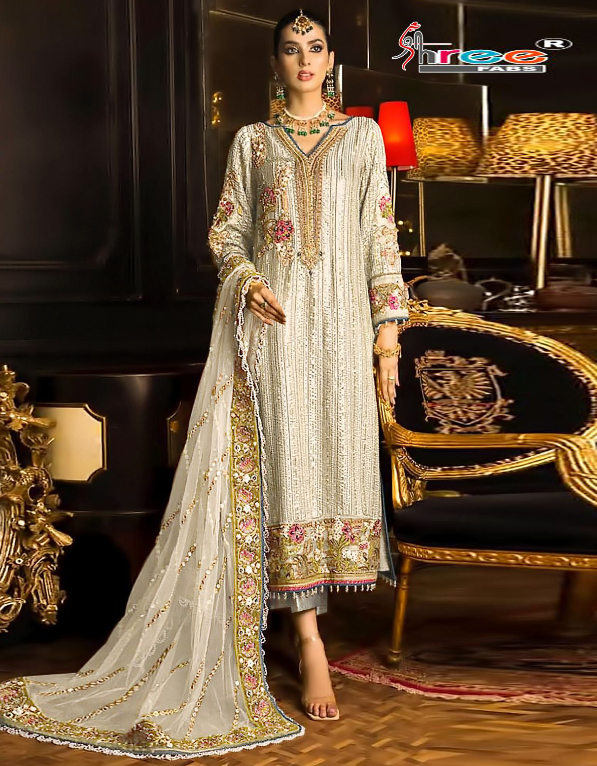 Shree Fab S 812 Georgette Wholesale Pakistani Salwar Suit Catalog — Wholesale Salwar Suits, MPA wholesale from Surat — view 1