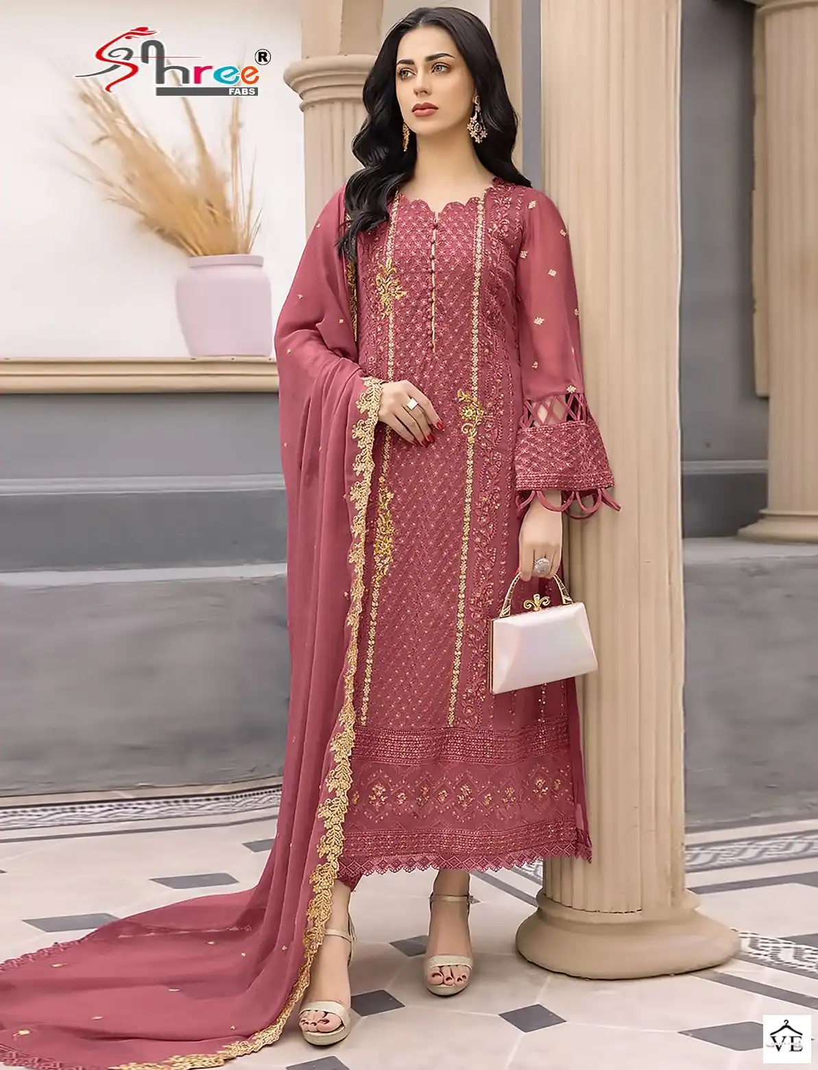 Shree Fab S 832 Faux Georgette Wholesale Pakistani Salwar Suit Catalog — Wholesale Salwar Suits, MPA wholesale from Surat — view 1