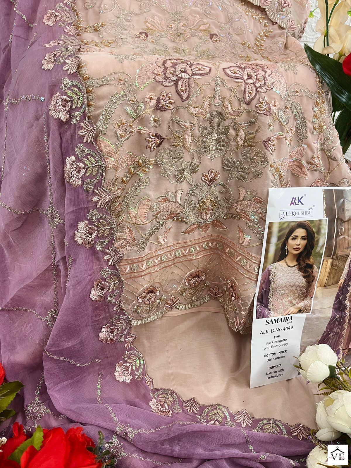 Al_Khushbu Samaira Vol 4-4049 Georgette Wholesale Pakistani Suit — Wholesale Salwar Suits, MPA wholesale from Surat — view 3