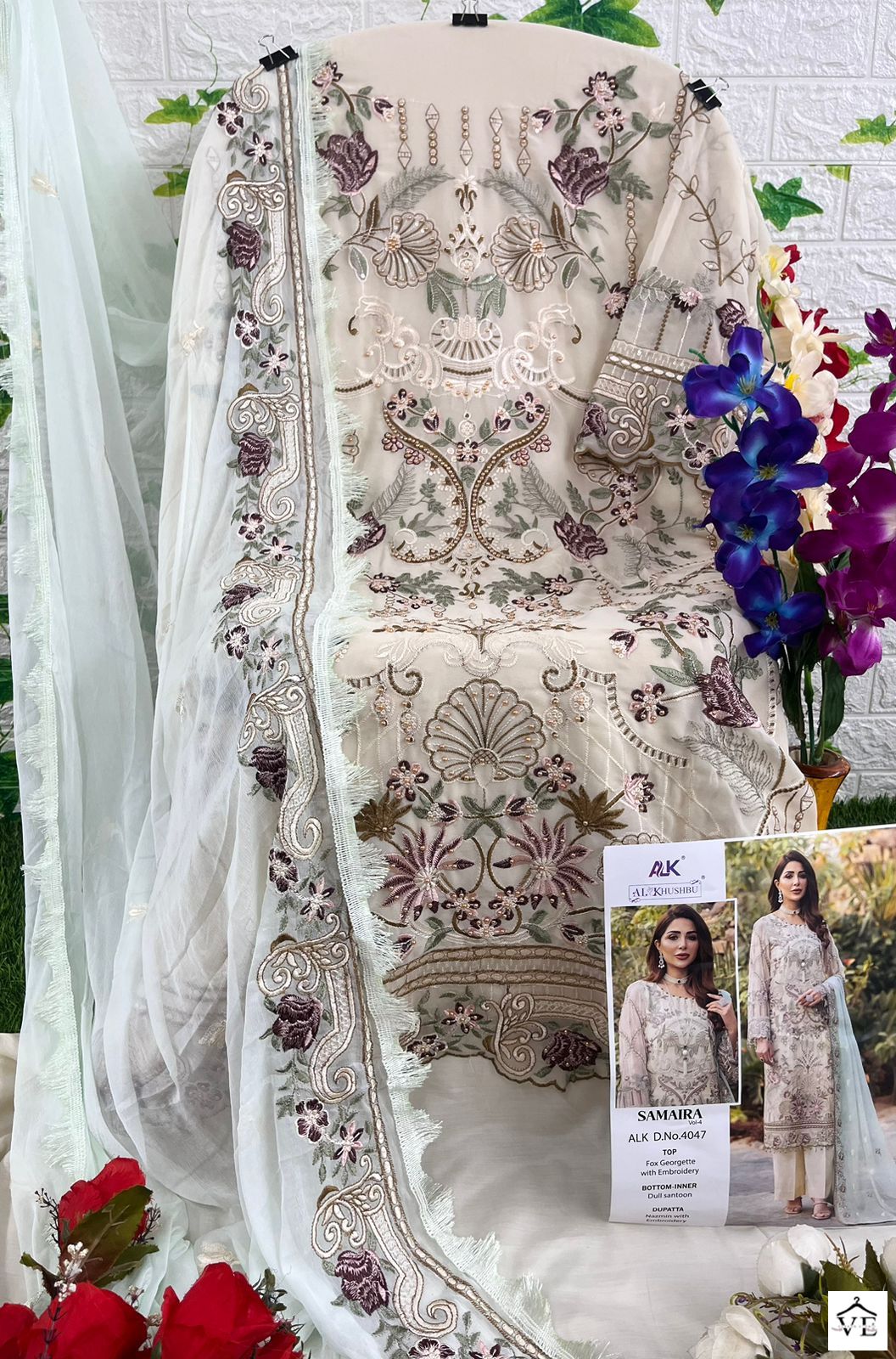 Al_Khushbu Samaira Vol 4-4047 Georgette Wholesale Pakistani Suit — Wholesale Salwar Suits, MPA wholesale from Surat — view 3
