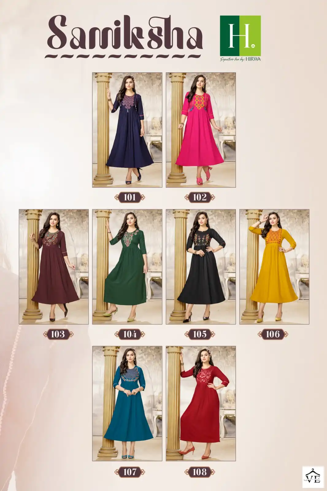 Hirwa Samiksha Heavy Rayon Slub Wholesale A-Line Kurti Catalog — Wholesale Kurtis, MPA wholesale from Surat — view 9