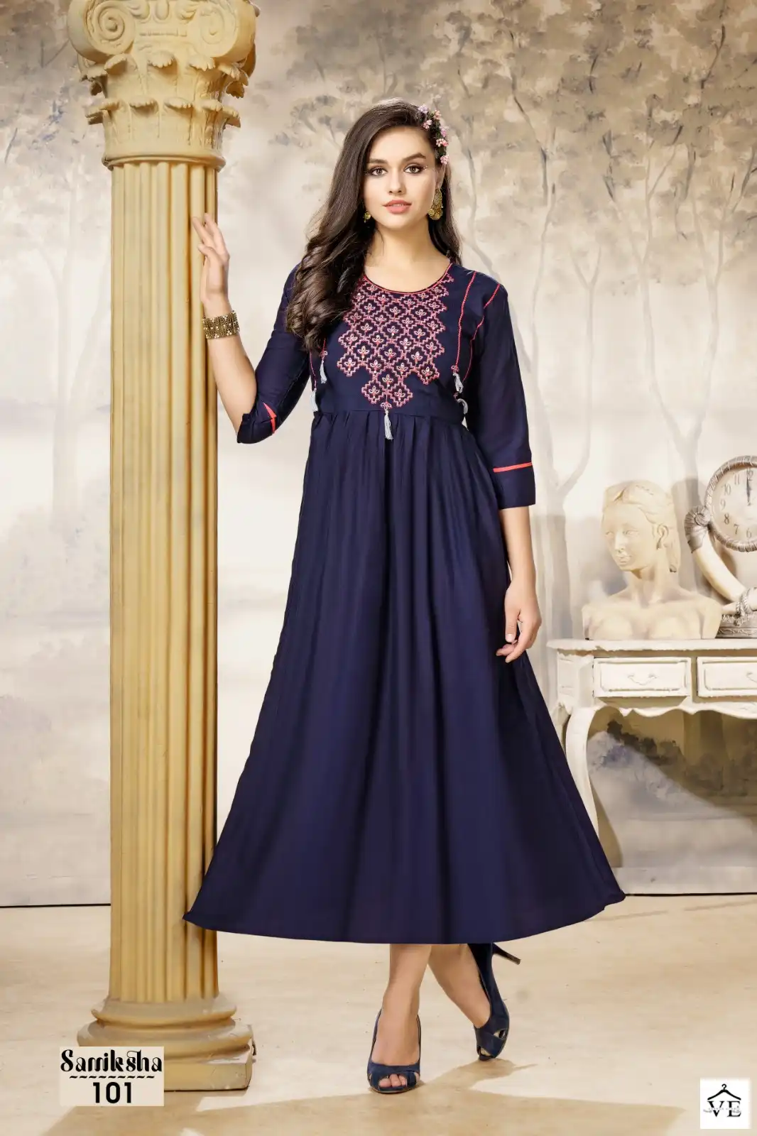 Hirwa Samiksha Heavy Rayon Slub Wholesale A-Line Kurti Catalog — Wholesale Kurtis, MPA wholesale from Surat - Gallery Image 6
