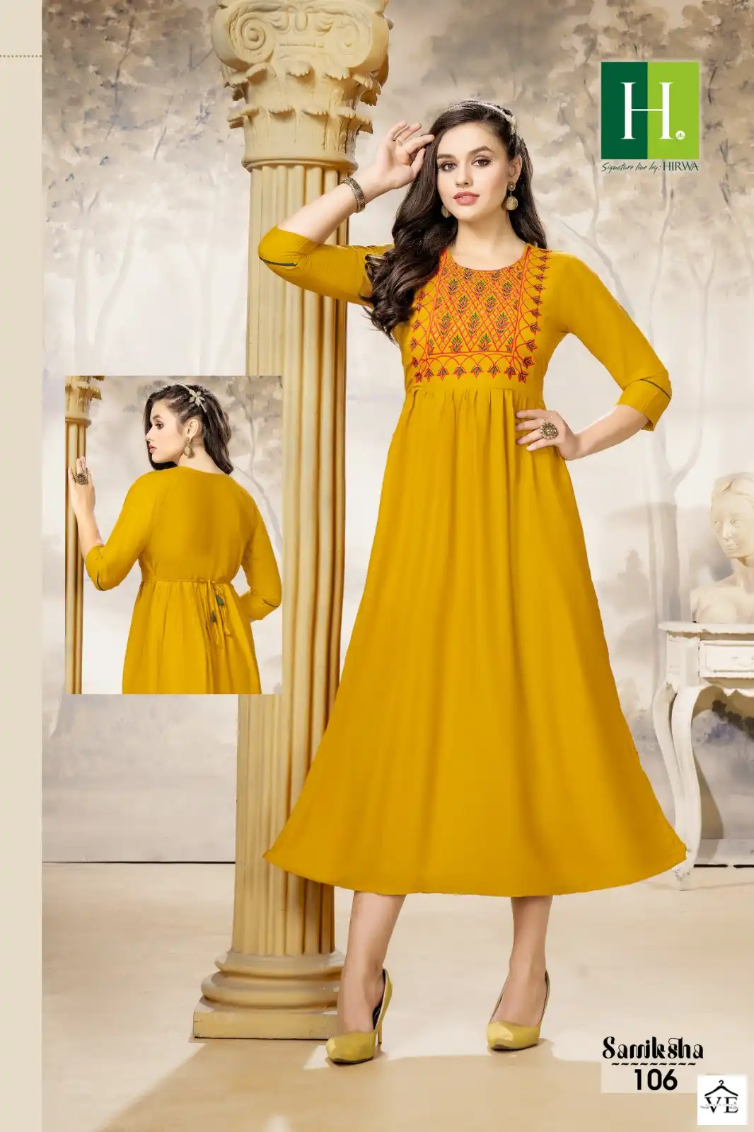 Hirwa Samiksha Heavy Rayon Slub Wholesale A-Line Kurti Catalog — Wholesale Kurtis, MPA wholesale from Surat - Gallery Image 2