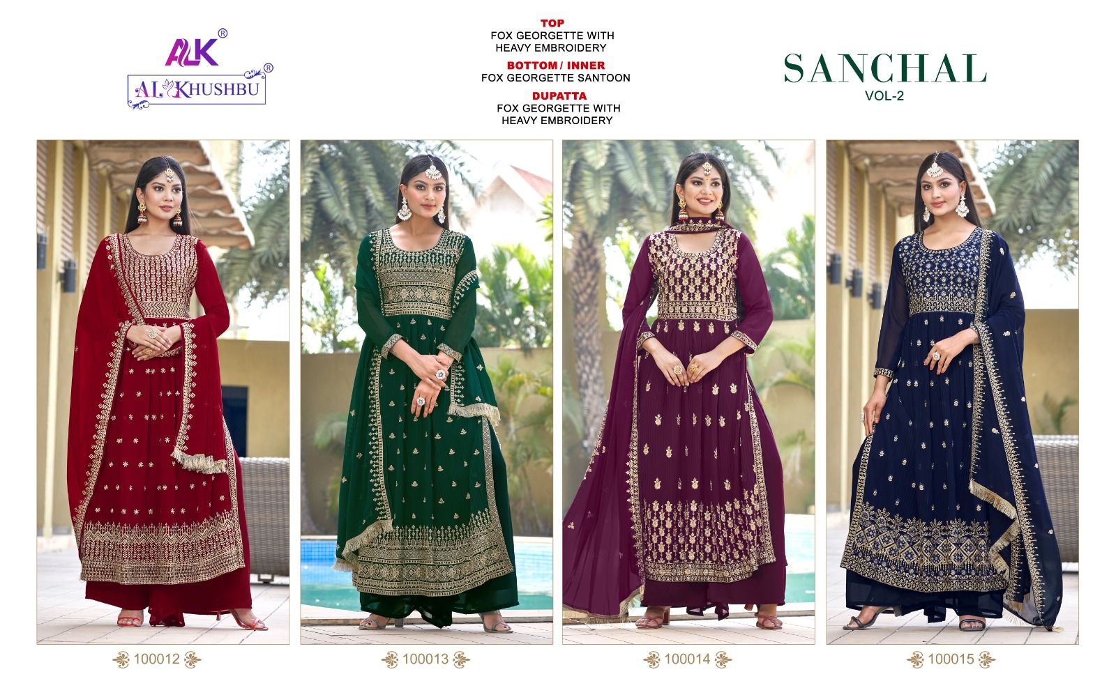 Al_Khushbu Sanchal Vol 2 Georgette Wholesale Pakistani Salwar Suit Catalog — Wholesale Salwar Suits, MPA wholesale from Surat — view 5