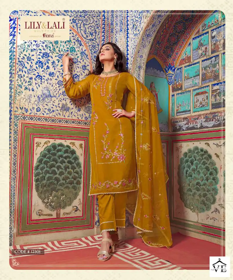 Lily & Lali Shahnaz Pure Organza Wholesale Readymade Suits Catalog - Image 2