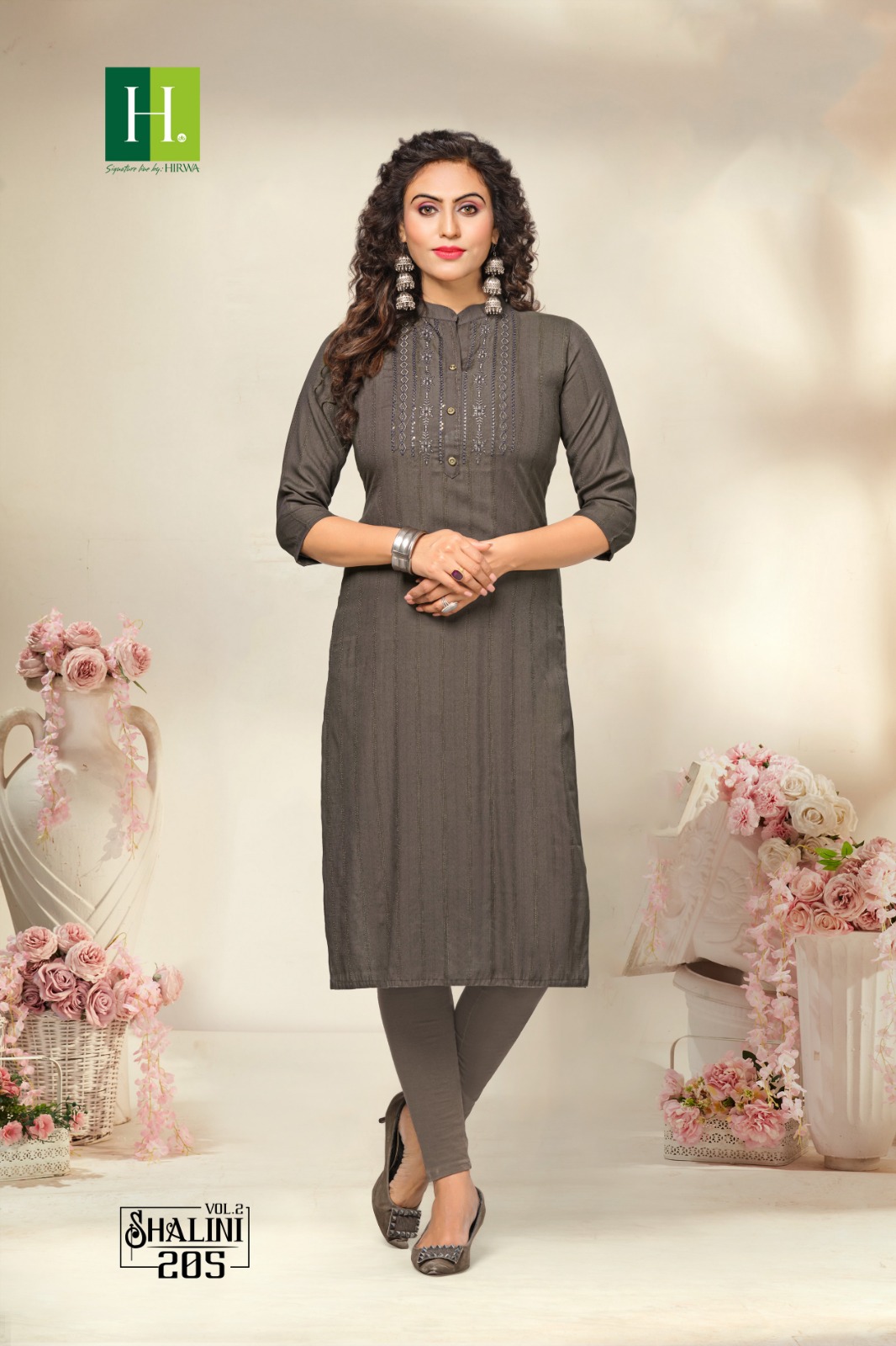 Hirwa Shalini Vol 2 Fancy Rayon Dobby Wholesale Kurtis Catalog — Wholesale Kurtis, MPA wholesale from Surat - Gallery Image 6