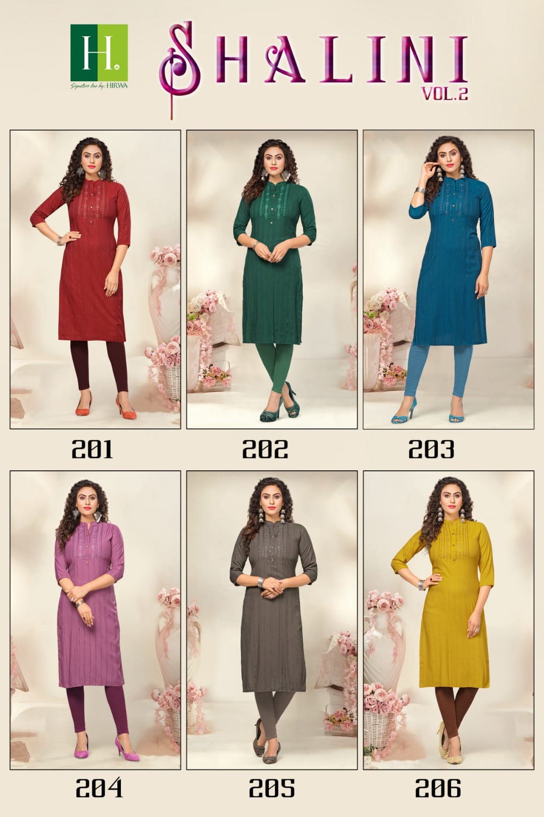 Hirwa Shalini Vol 2 Fancy Rayon Dobby Wholesale Kurtis Catalog — Wholesale Kurtis, MPA wholesale from Surat — view 7