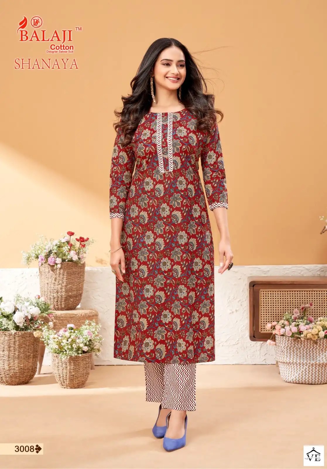 Balaji Shanaya Vol 3 Cotton Wholesale Kurti With Pant Catalog — Wholesale Kurtis, MPA wholesale from Surat - Gallery Image 4