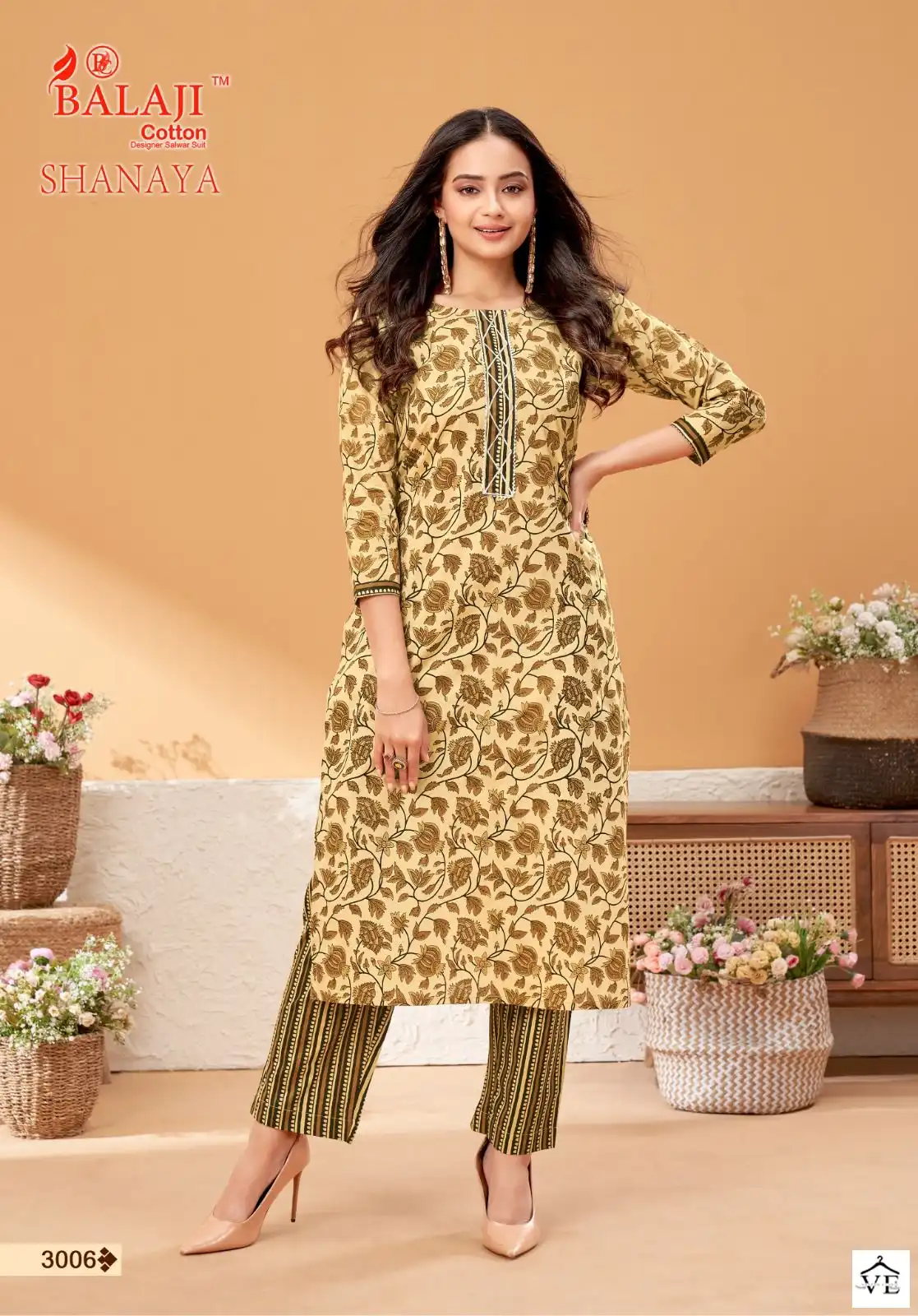 Balaji Shanaya Vol 3 Cotton Wholesale Kurti With Pant Catalog — Wholesale Kurtis, MPA wholesale from Surat - Gallery Image 6