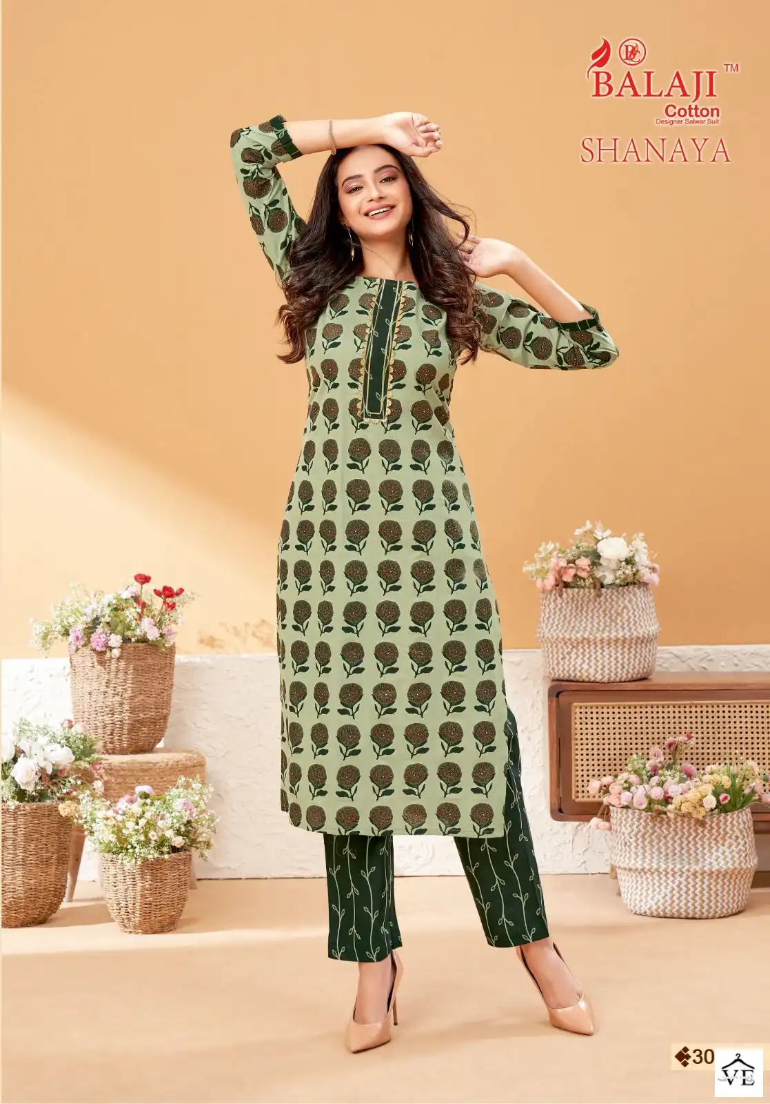 Balaji Shanaya Vol 3 Cotton Wholesale Kurti With Pant Catalog — Wholesale Kurtis, MPA wholesale from Surat - Gallery Image 7