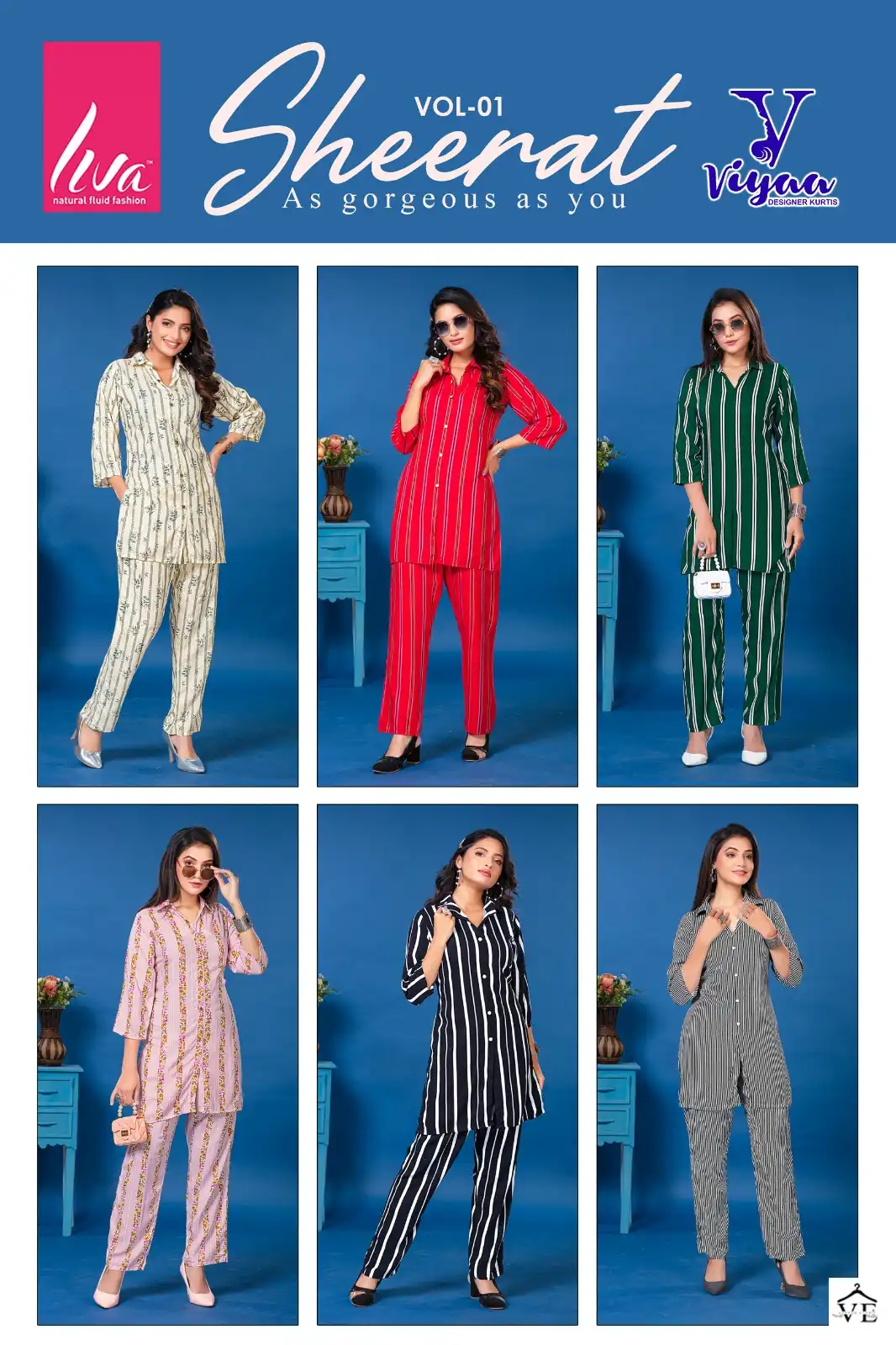 Viyaa Sheerat Vol 1 Pure Rayon Wholesale Co-Ord Set Catalog — Wholesale Kurtis, MPA wholesale from Surat — view 9