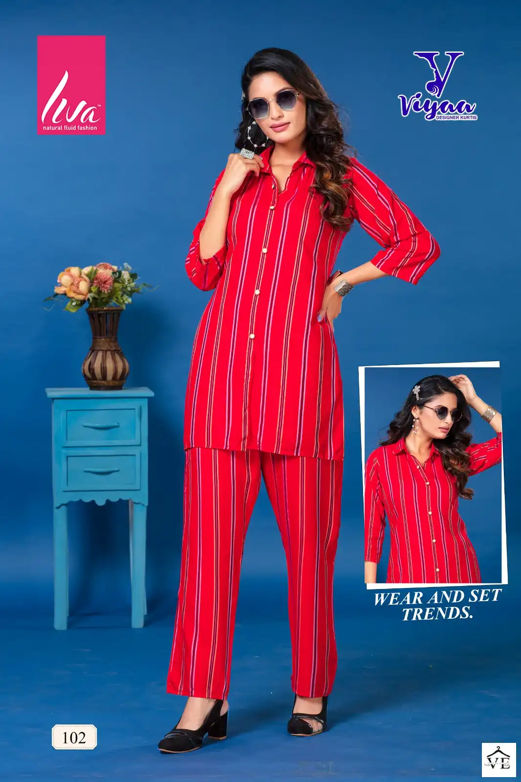 Viyaa Sheerat Vol 1 Pure Rayon Wholesale Co-Ord Set Catalog — Wholesale Kurtis, MPA wholesale from Surat — view 5