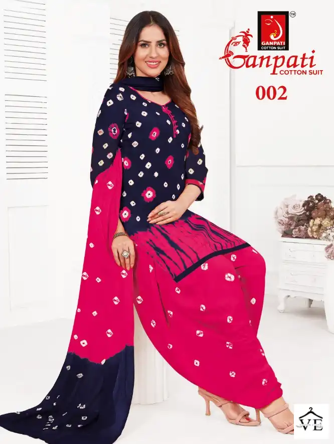 Ganpati Shibori Special Cotton Wholesale Salwar Suit Catalog — Wholesale Salwar Suits, Ganpati wholesale from Surat - Gallery Image 2