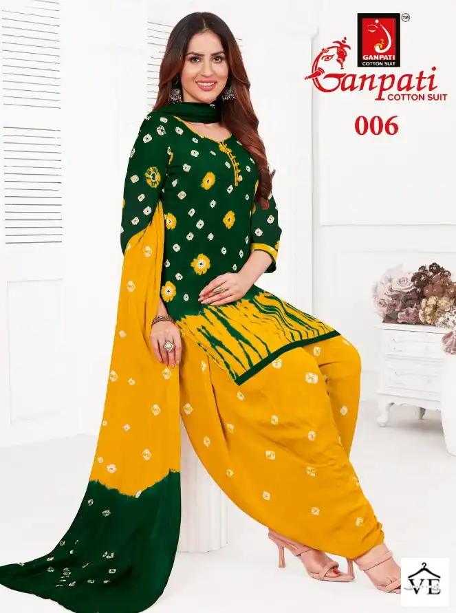 Ganpati Shibori Special Cotton Wholesale Salwar Suit Catalog — Wholesale Salwar Suits, Ganpati wholesale from Surat - Gallery Image 5