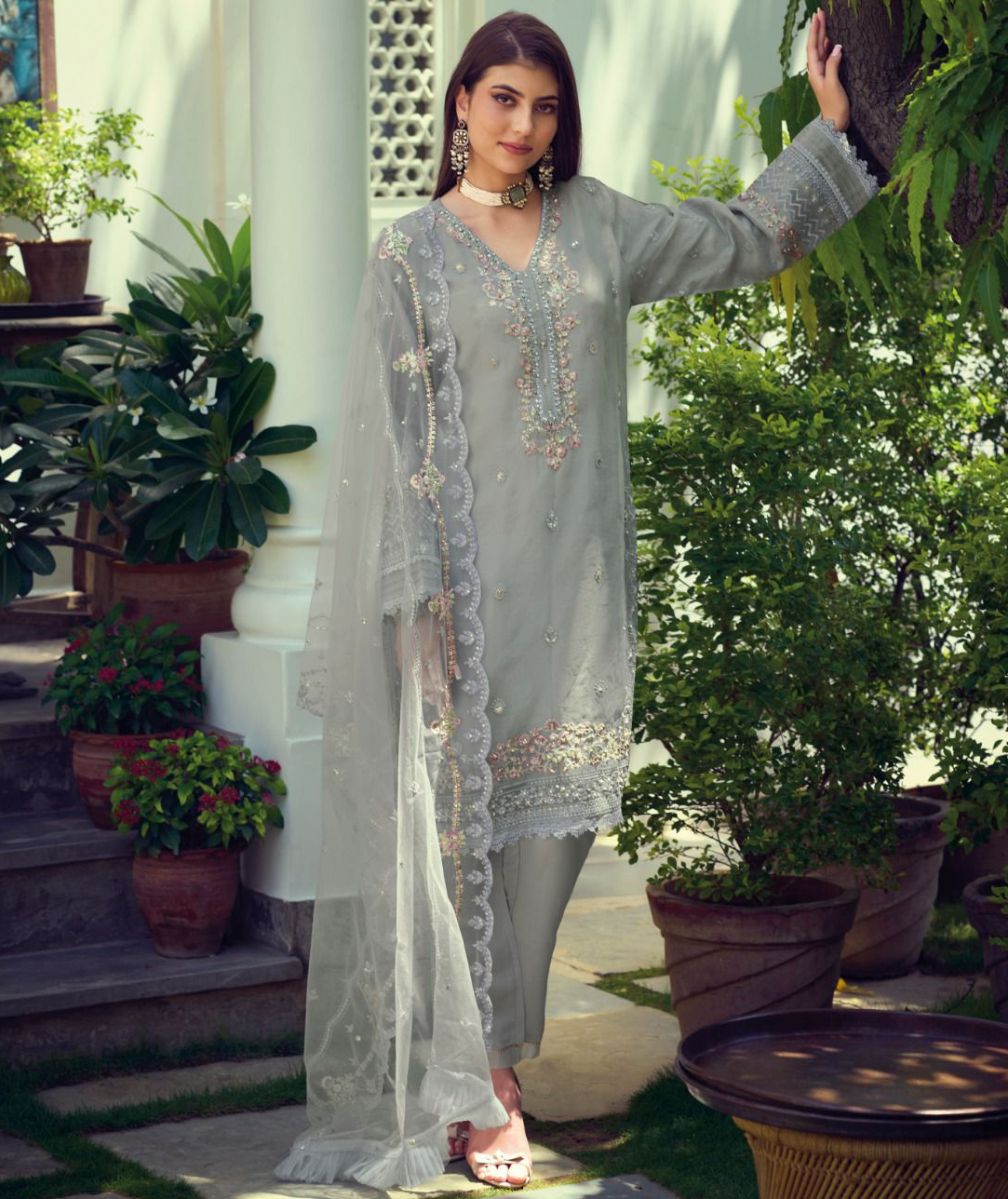 Shree Fab R 1124 Organza Wholesale Pakistani Readymade Salwar Suit Catalog — Wholesale Salwar Suits, MPA wholesale from Surat — view 1