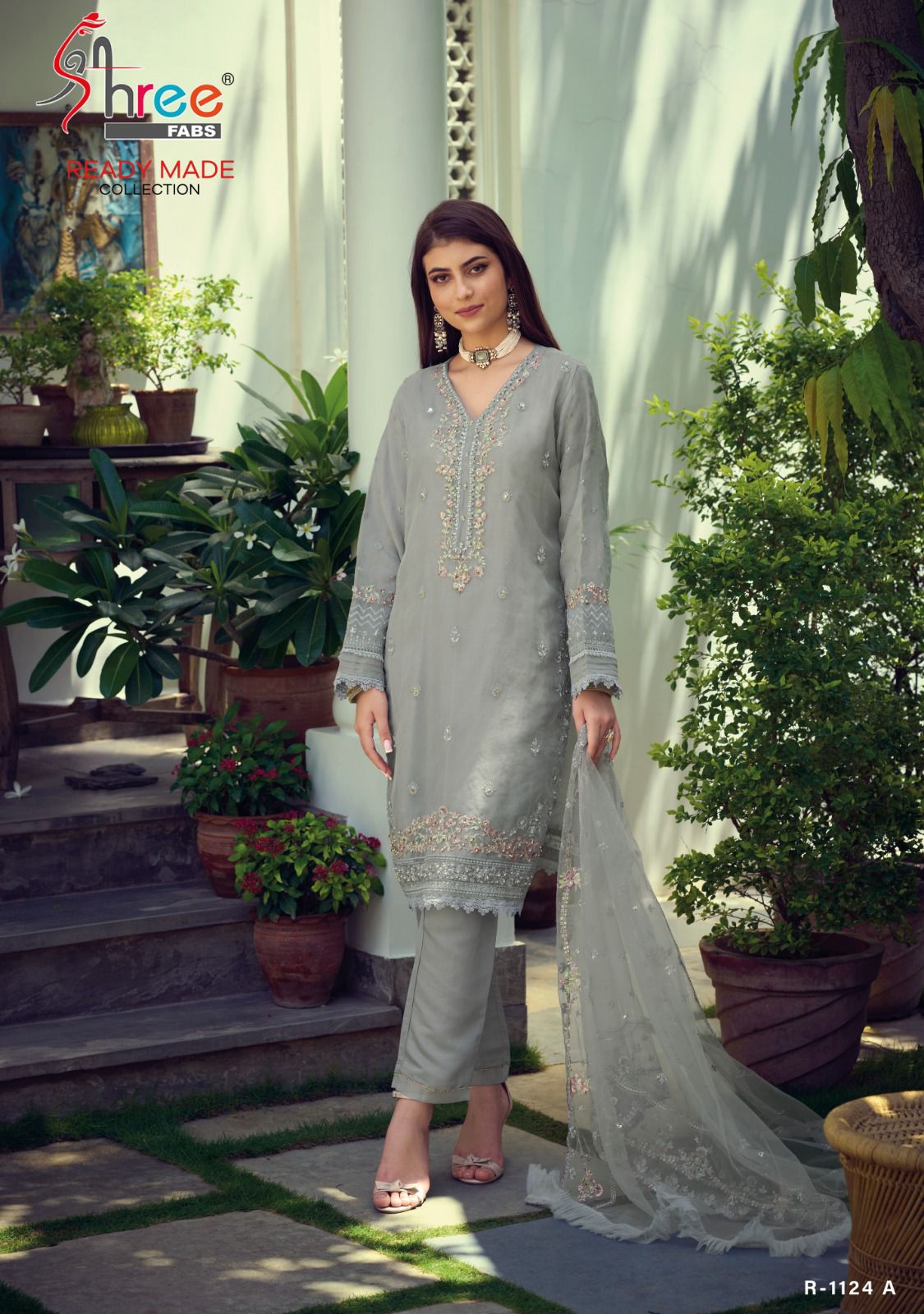 Shree Fab R 1124 Organza Wholesale Pakistani Readymade Salwar Suit Catalog — Wholesale Salwar Suits, MPA wholesale from Surat - Gallery Image 2