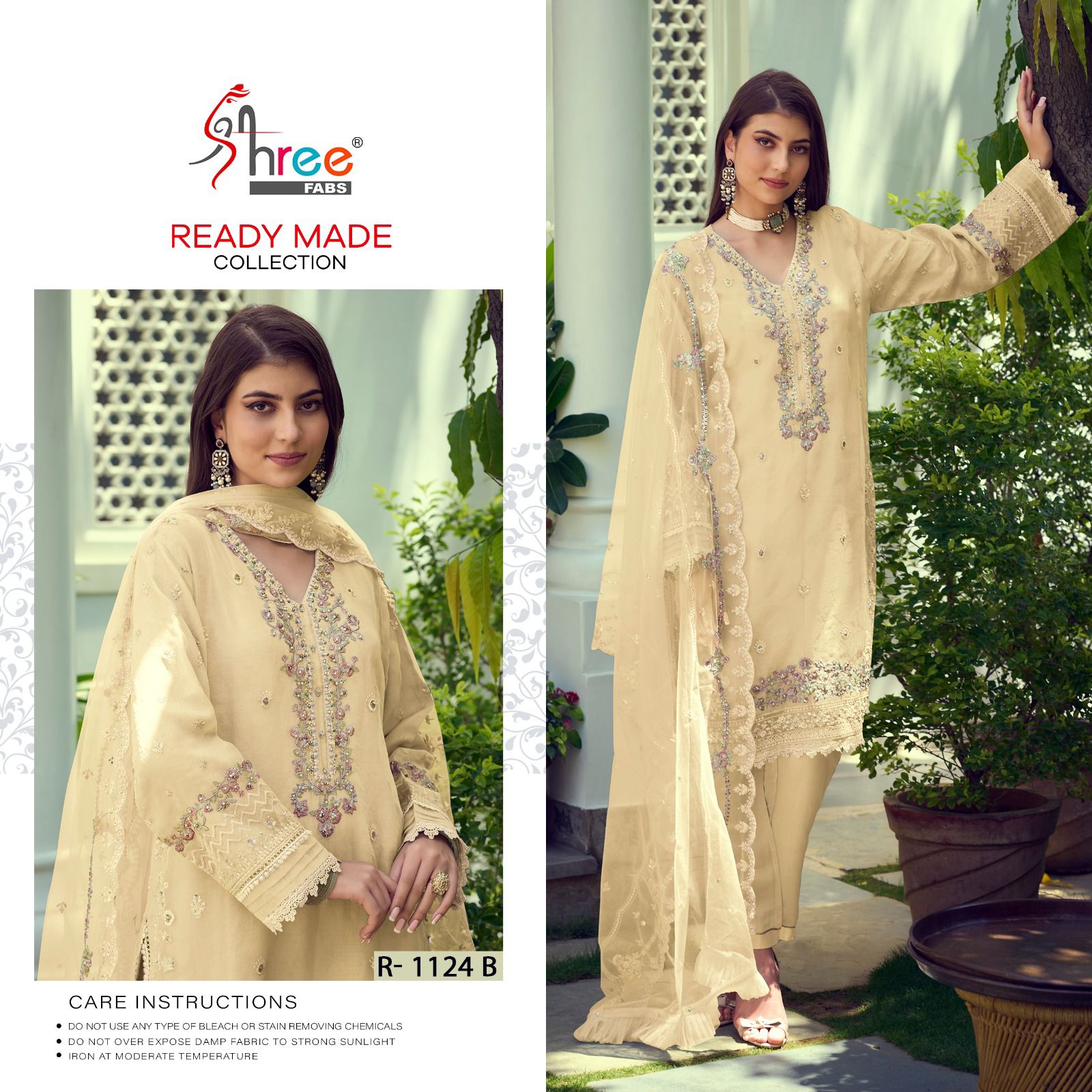 Shree Fab R 1124 Organza Wholesale Pakistani Readymade Salwar Suit Catalog — Wholesale Salwar Suits, MPA wholesale from Surat — view 3