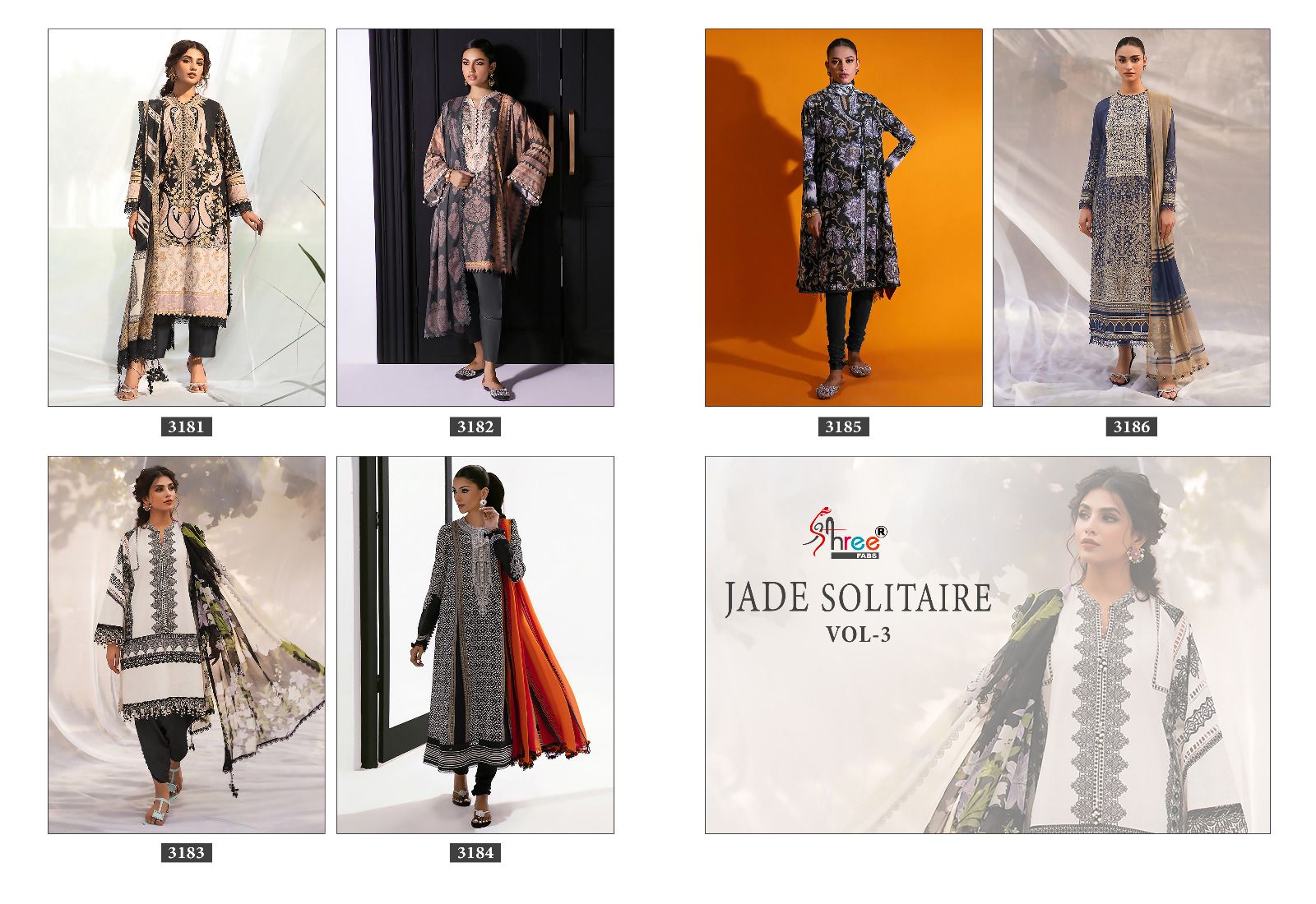Shree Fab Jade Solitaire Vol 3 Cotton Wholesale Pakistani Salwar Suit Catalog — Wholesale Salwar Suits, MPA wholesale from Surat — view 7