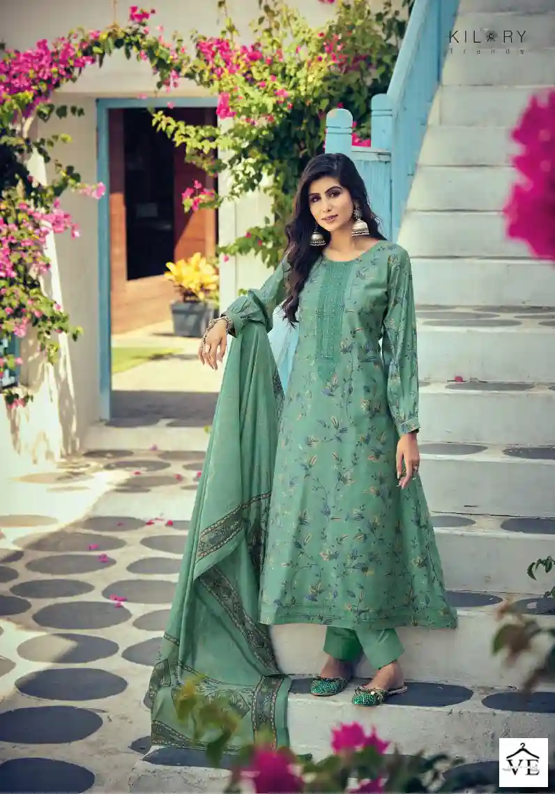 Kilory Trendz Silk Route Vol 4 Pure Viscose Muslin Wholesale Salwar Suit Catalog — Wholesale Salwar Suits, MPA wholesale from Surat - Gallery Image 7