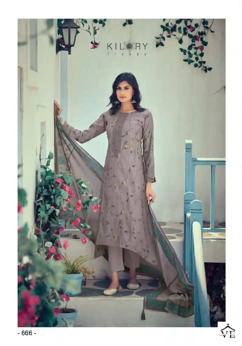Kilory Trendz Silk Route Vol 4 Pure Viscose Muslin Wholesale Salwar Suit Catalog — Wholesale Salwar Suits, MPA wholesale from Surat - Gallery Image 2