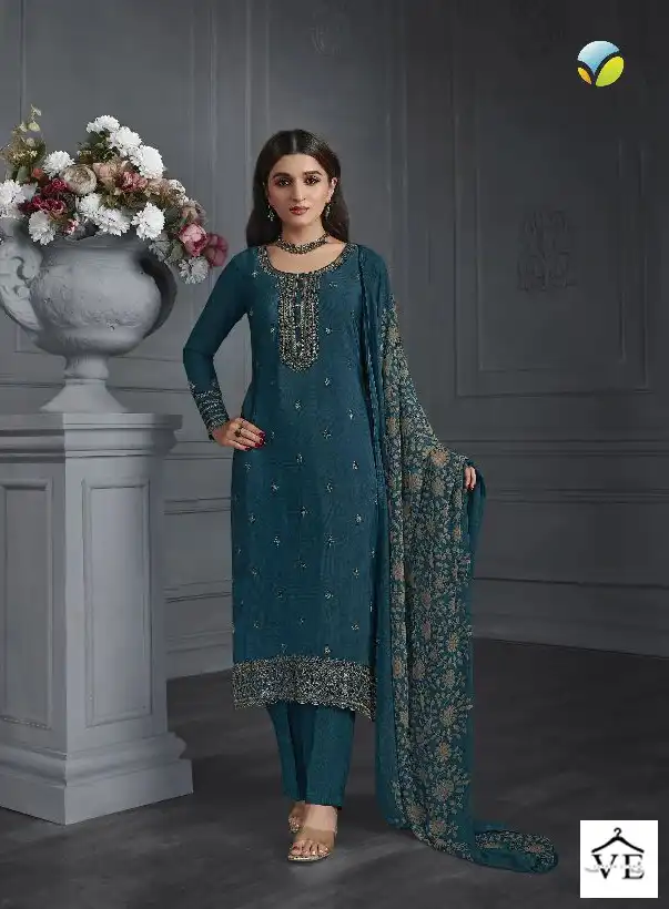 Vinay Fashion Silkina - Royal Crepe 42 Wholesale Designer Salwar Suit Catalog — Wholesale Salwar Suits, MPA wholesale from Surat — Photo 3
