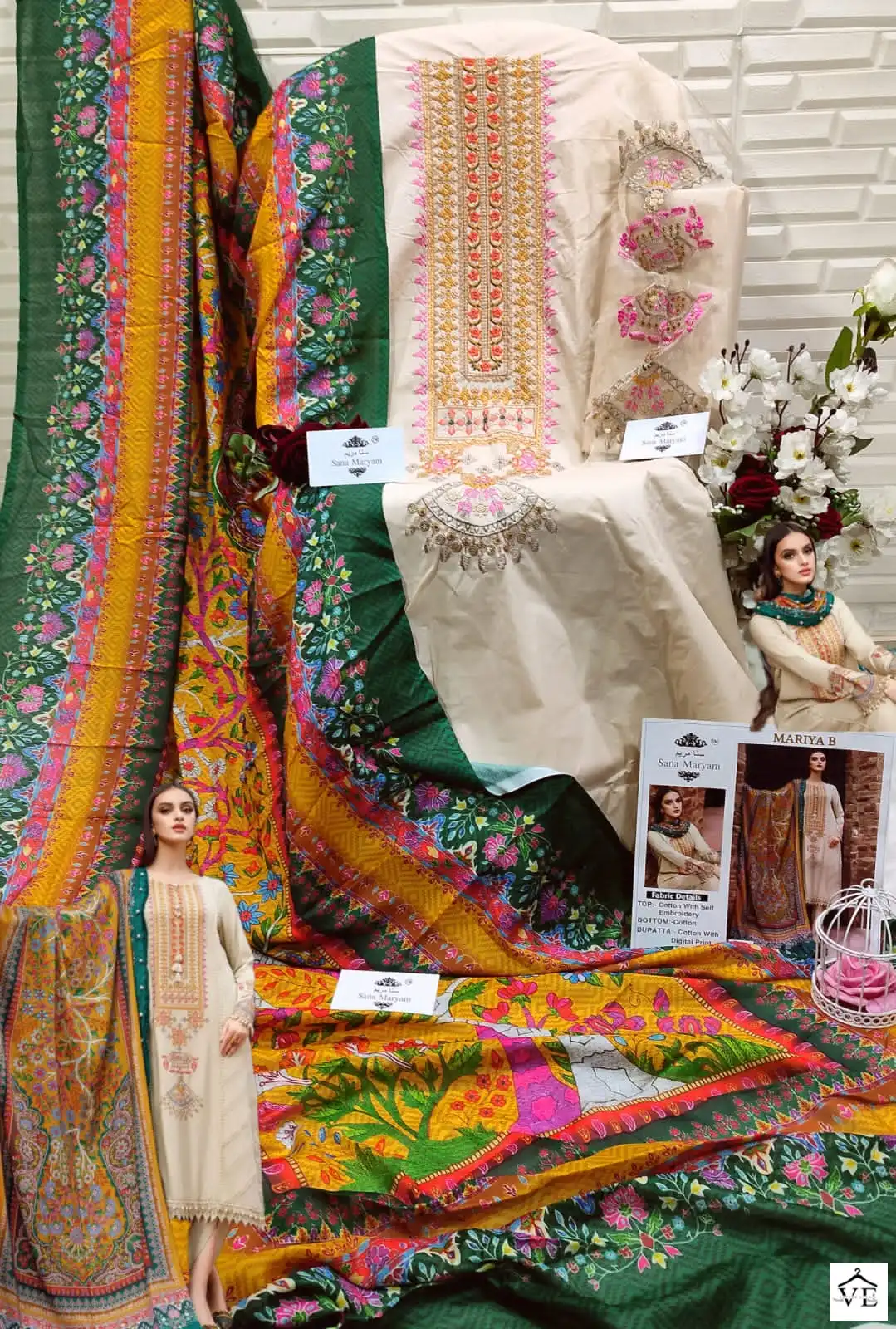 Sana Maryam Sm 148 Cotton Wholesale Pakistani Salwar Suit Catalog — Wholesale Salwar Suits, MPA wholesale from Surat — view 5