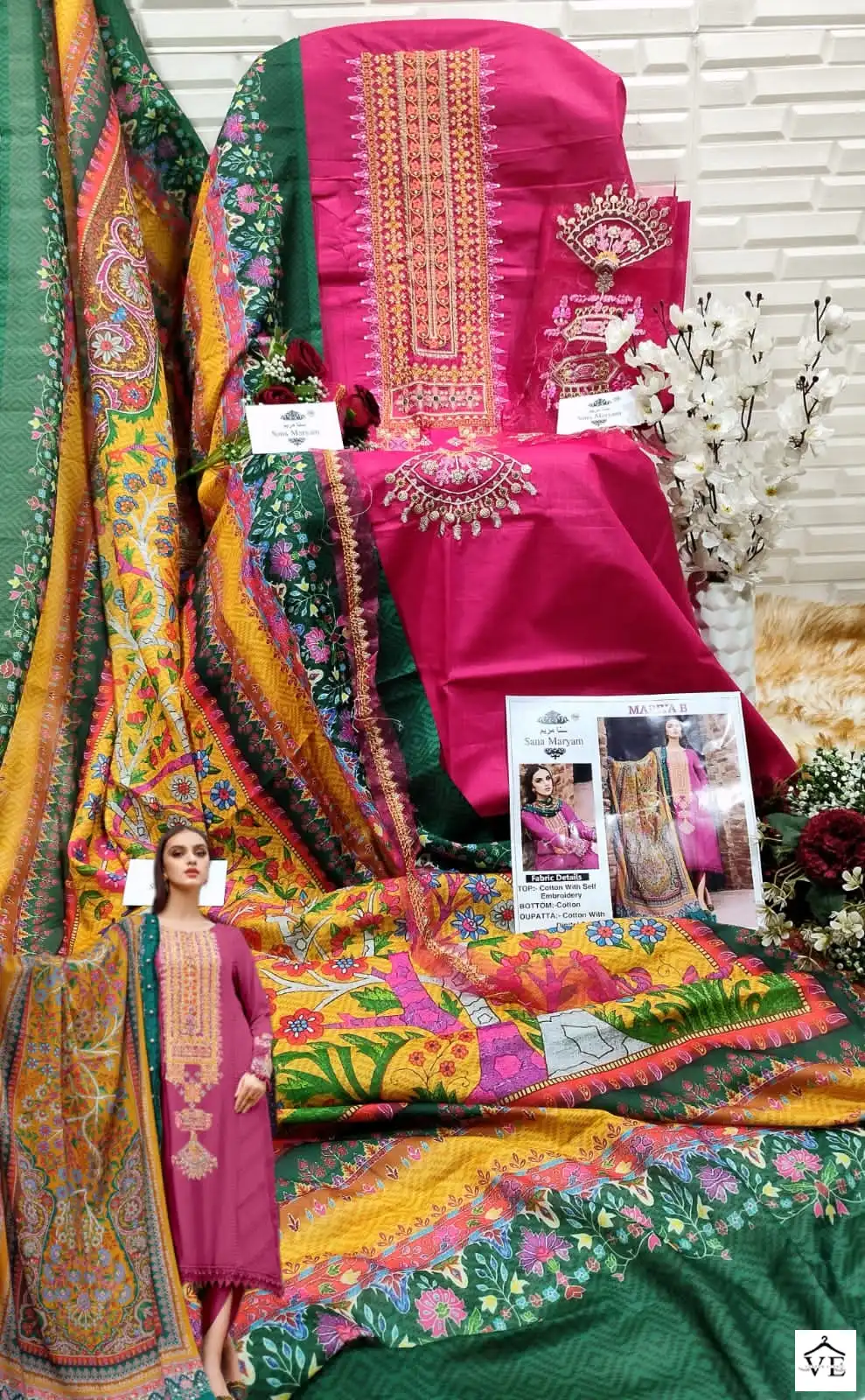 Sana Maryam Sm 148 Cotton Wholesale Pakistani Salwar Suit Catalog — Wholesale Salwar Suits, MPA wholesale from Surat — view 6