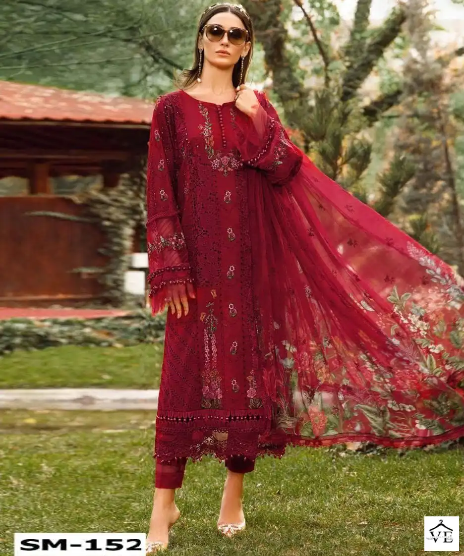 Sana Maryam Sm-152 Cambric Cotton Wholesale Pakistani Suit — Wholesale Salwar Suits, MPA wholesale from Surat — view 1