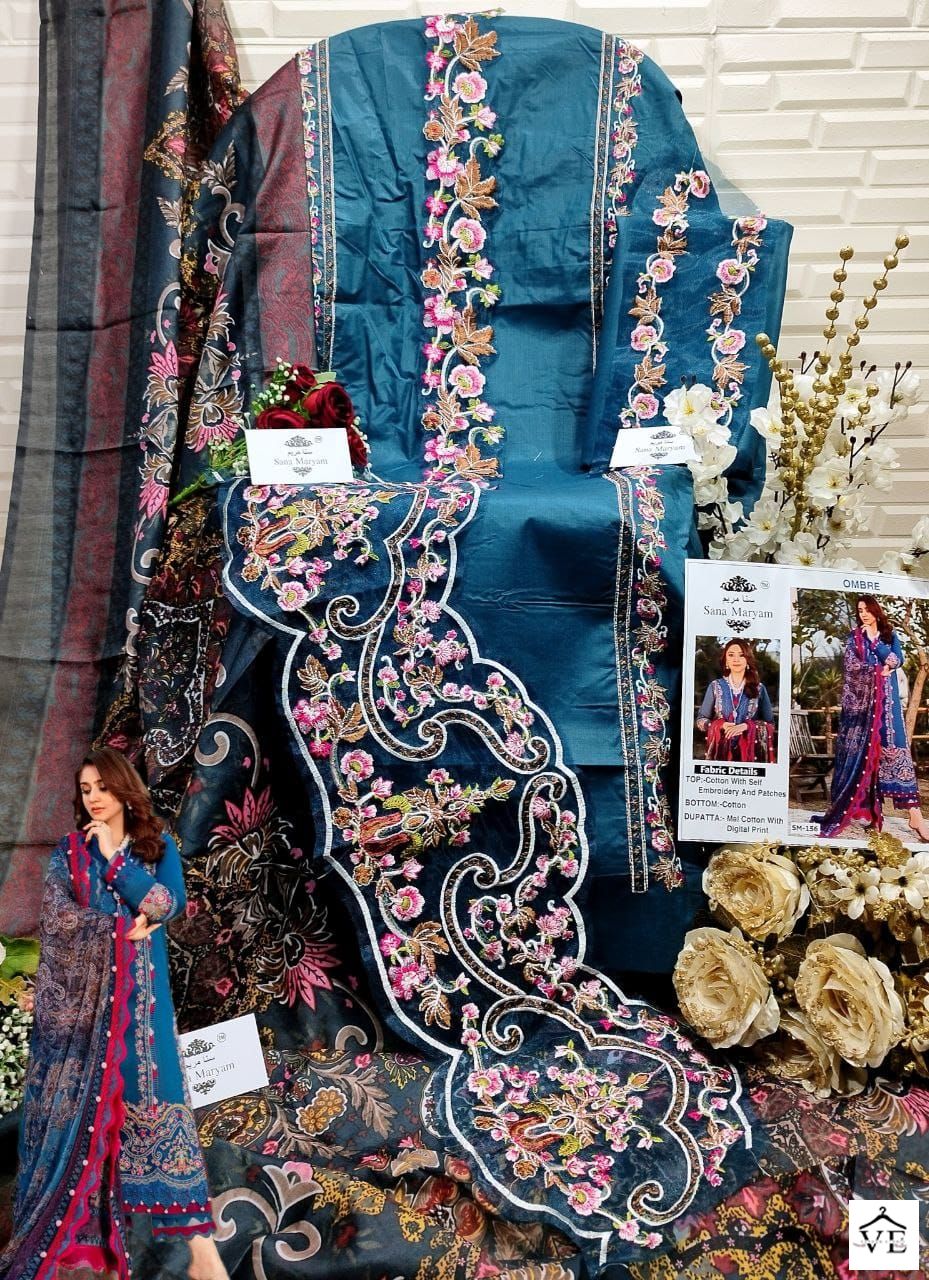 Sana Maryam SM-156 Cotton Wholesale Pakistani Suit — Wholesale Salwar Suits, MPA wholesale from Surat - Gallery Image 3
