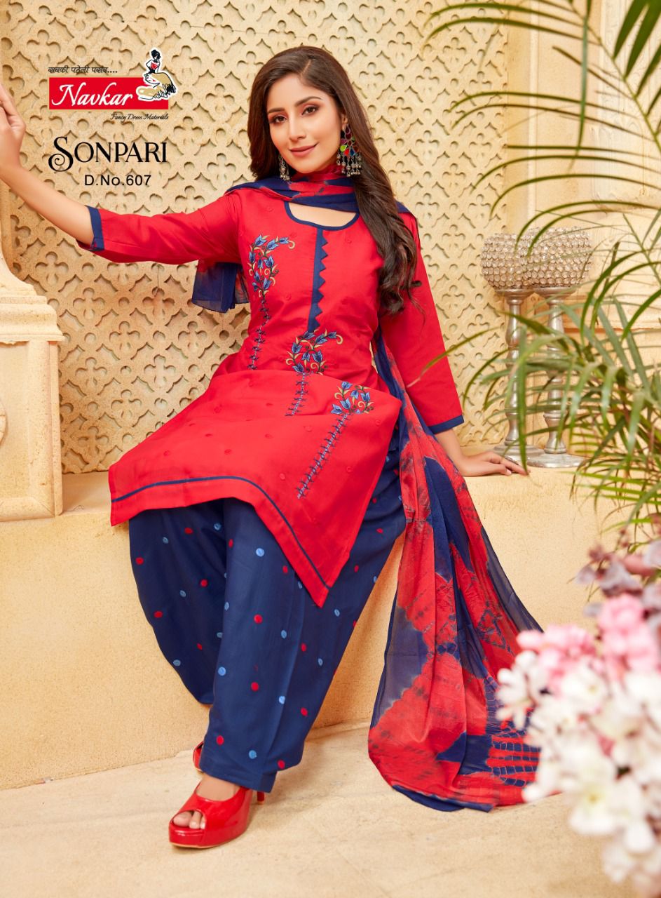 Navkar Sonpari Vol 6 Semi Lawn Cotton Wholesale Readymade Salwar Suit Catalog — Wholesale Salwar Suits, MPA wholesale from Surat - Gallery Image 2