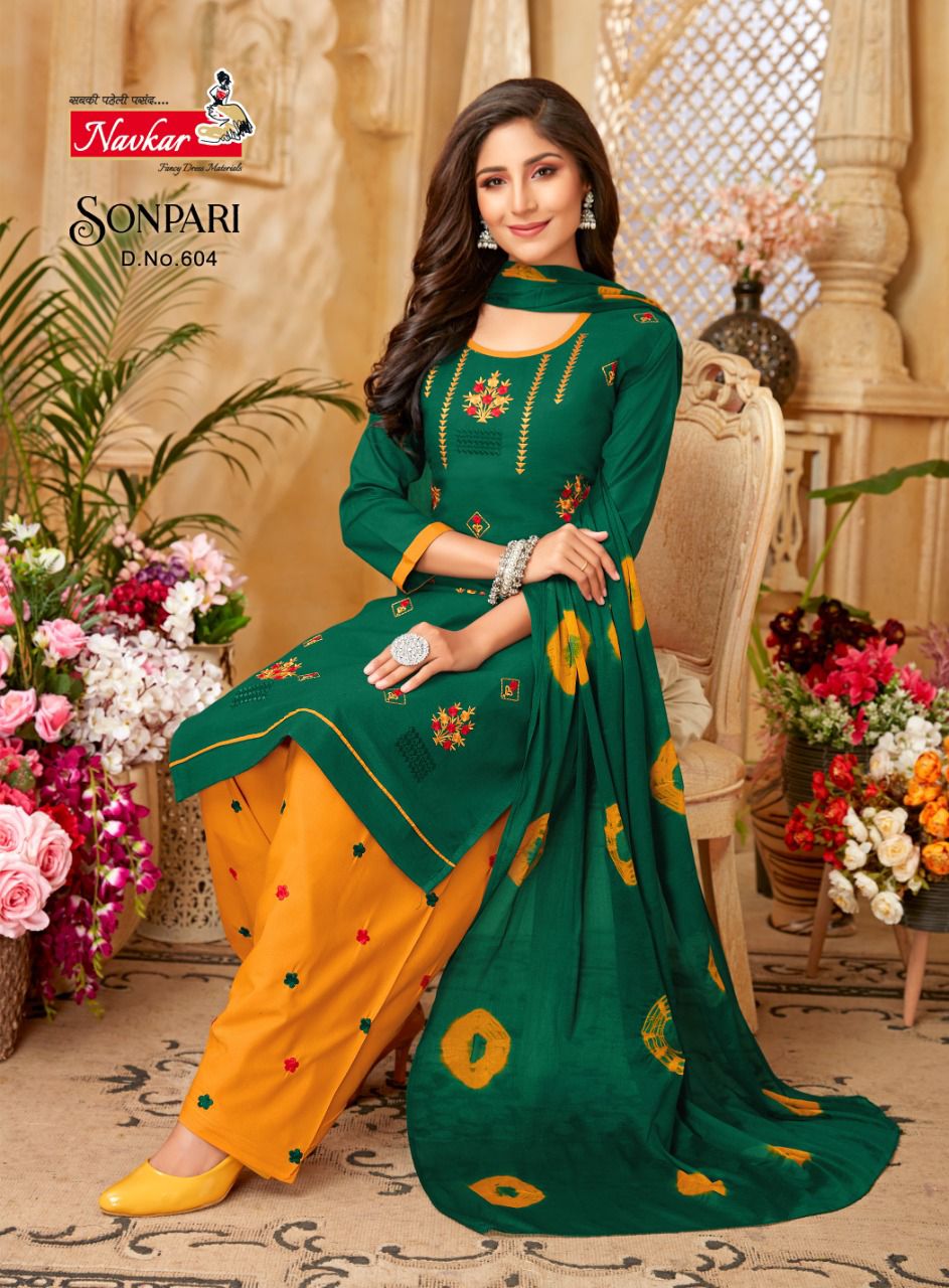 Navkar Sonpari Vol 6 Semi Lawn Cotton Wholesale Readymade Salwar Suit Catalog — Wholesale Salwar Suits, MPA wholesale from Surat - Gallery Image 6