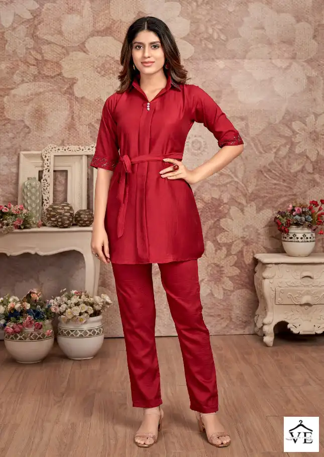Vardan Ethnic Sophia Mal Cotton Wholesale Coat Pant Set Catalog — Wholesale Kurtis, MPA wholesale from Surat — view 4