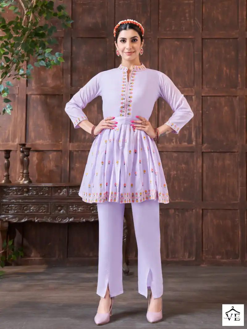 Vardan Ethnic Stella Mal Cotton Wholesale Coat Pant Set Catalog — Wholesale Kurtis, MPA wholesale from Surat - Gallery Image 4