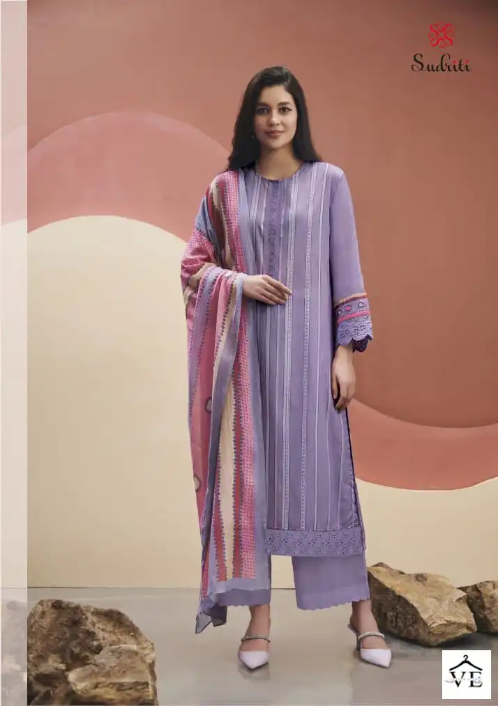 Sudriti Summer Stripes Cambric Comb Wholesale Designer Salwar Suit Catalog — Wholesale Salwar Suits, MPA wholesale from Surat - Gallery Image 3