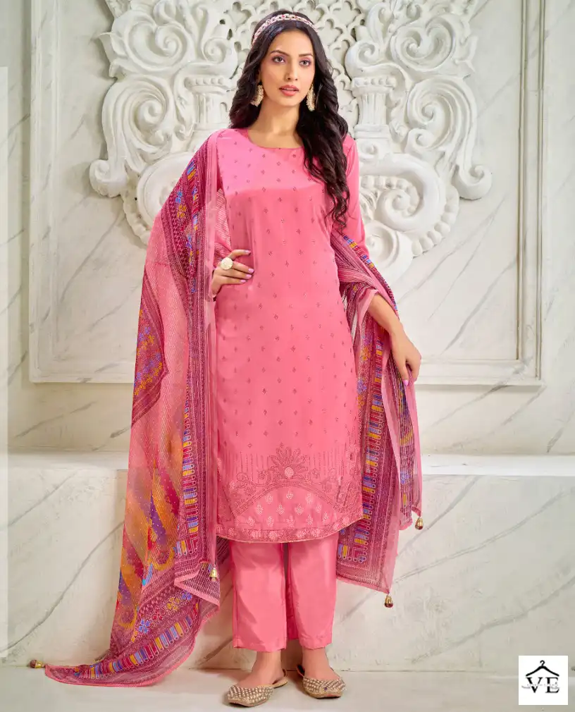 Bipson Swarovski 2154 Pure French Creape Print Wholesale Salwar Suit Catalog — Wholesale Salwar Suits, MPA wholesale from Surat — view 1