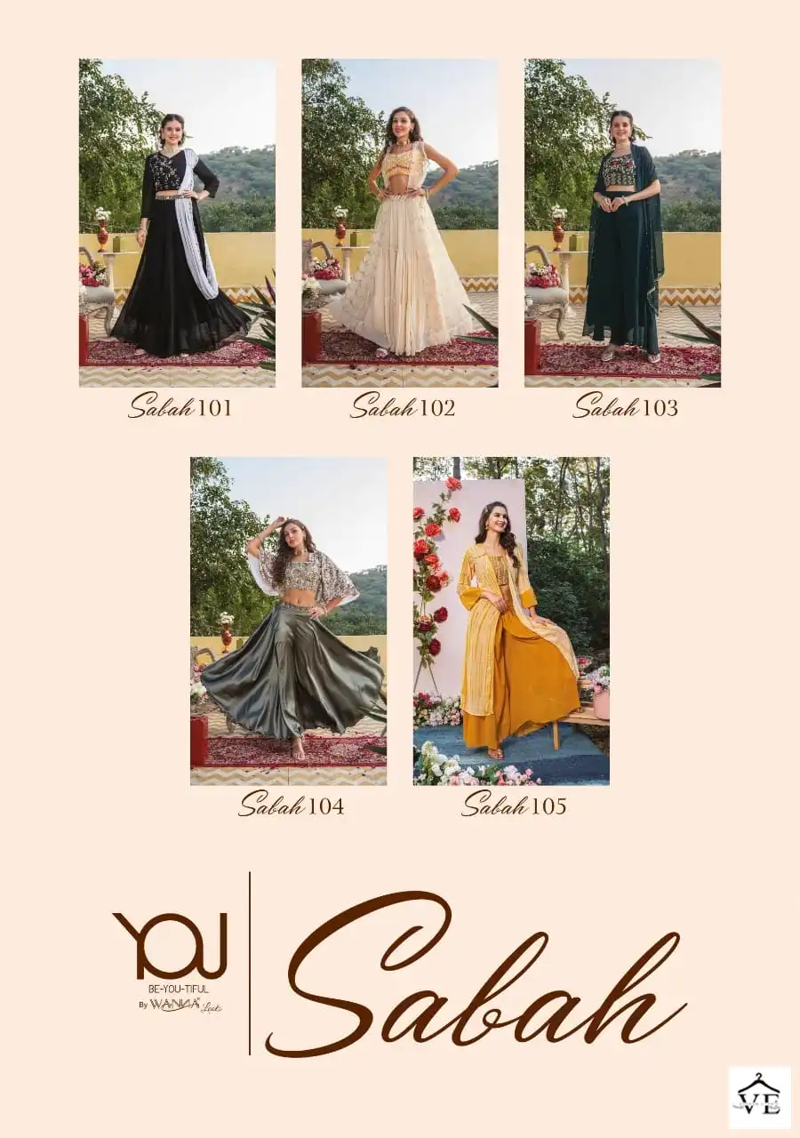 You Sabah Georgette Wholesale Crop Top Gown Catalog — Wholesale Lehenga, MPA wholesale from Surat — view 6