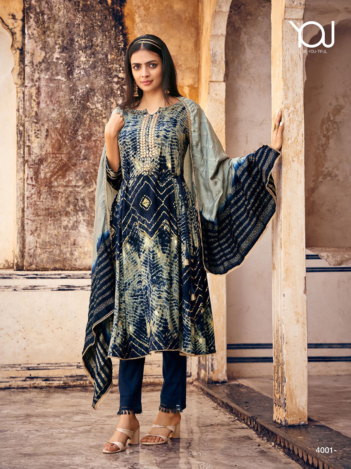 Wanna Saheba Naira Rayon Festive Gold Print Wholesale Readymade Salwar Suit Catalog — Wholesale Salwar Suits, Eba Lifestyle wholesale from Surat — view 2