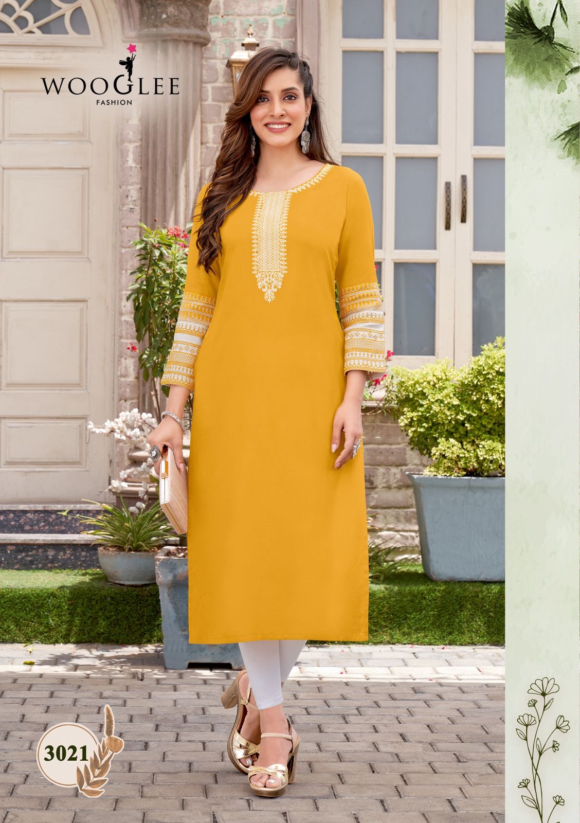 Wooglee Salonee Vol 4 Heavy Rayon Wholesale Kurtis Catalog — Wholesale Kurtis, MPA wholesale from Surat - Gallery Image 2