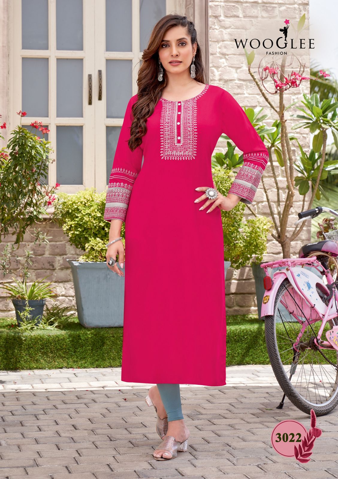 Wooglee Salonee Vol 4 Heavy Rayon Wholesale Kurtis Catalog — Wholesale Kurtis, MPA wholesale from Surat - Gallery Image 5